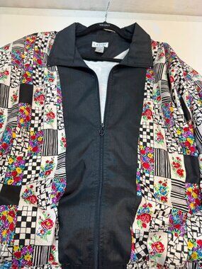 Vtg Womans Lavon Windbreaker Multicolor 90's